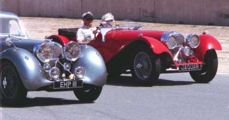 Vintage Jaguar on parade